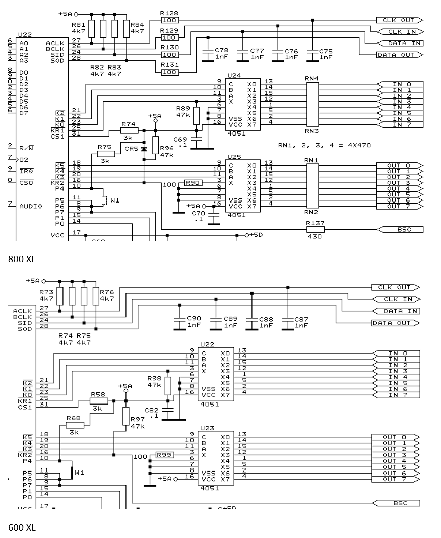 600XL-800XL Keyboardleitungen
